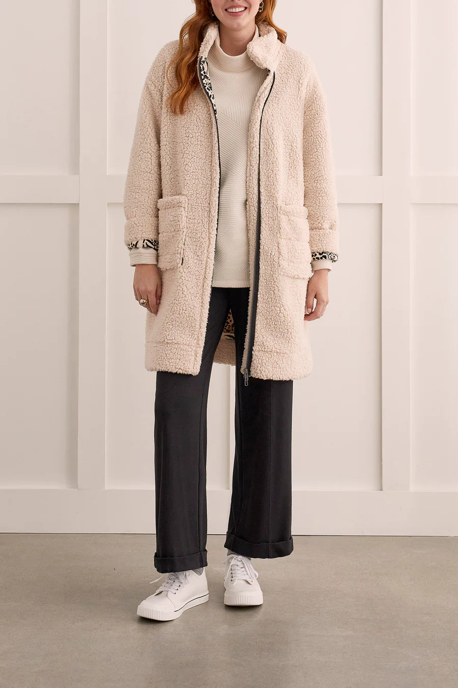 Lined Zip-Up Coat