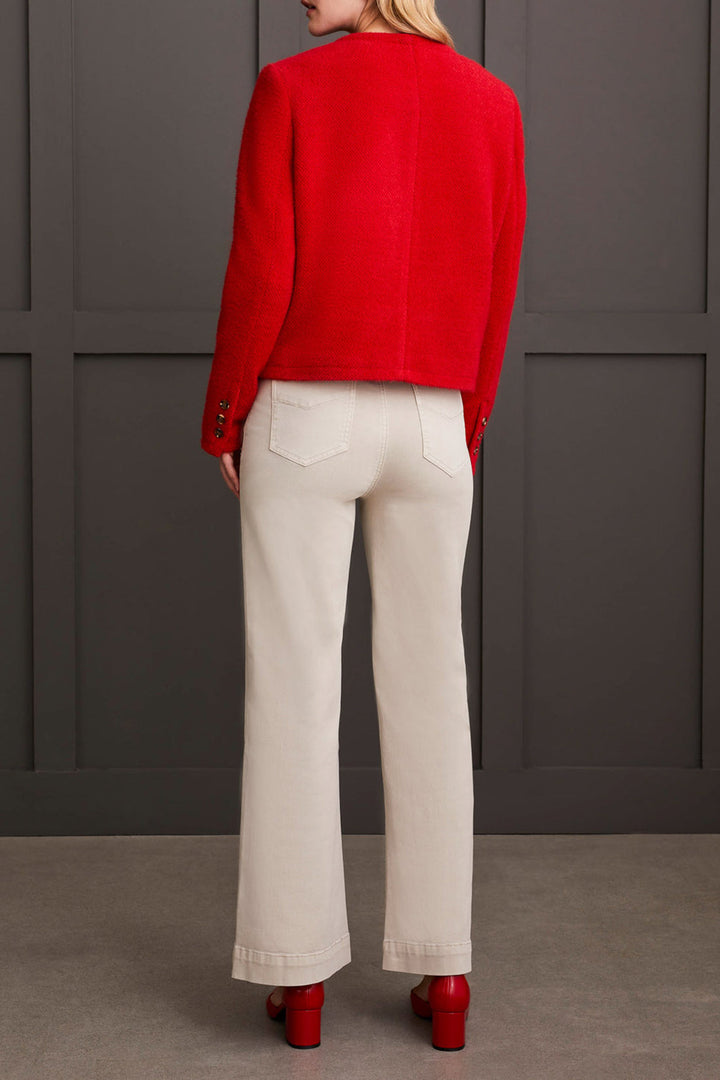 Button Front Coat With Blanket Stitch