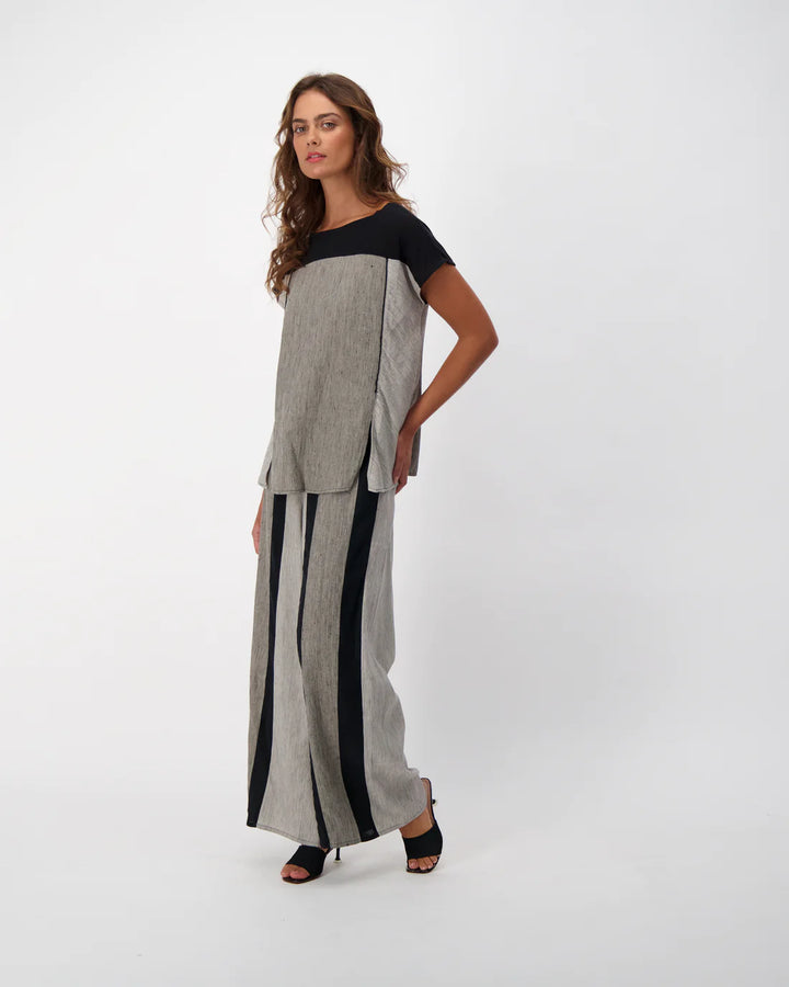 Multi-Media Linen/Cotton Top