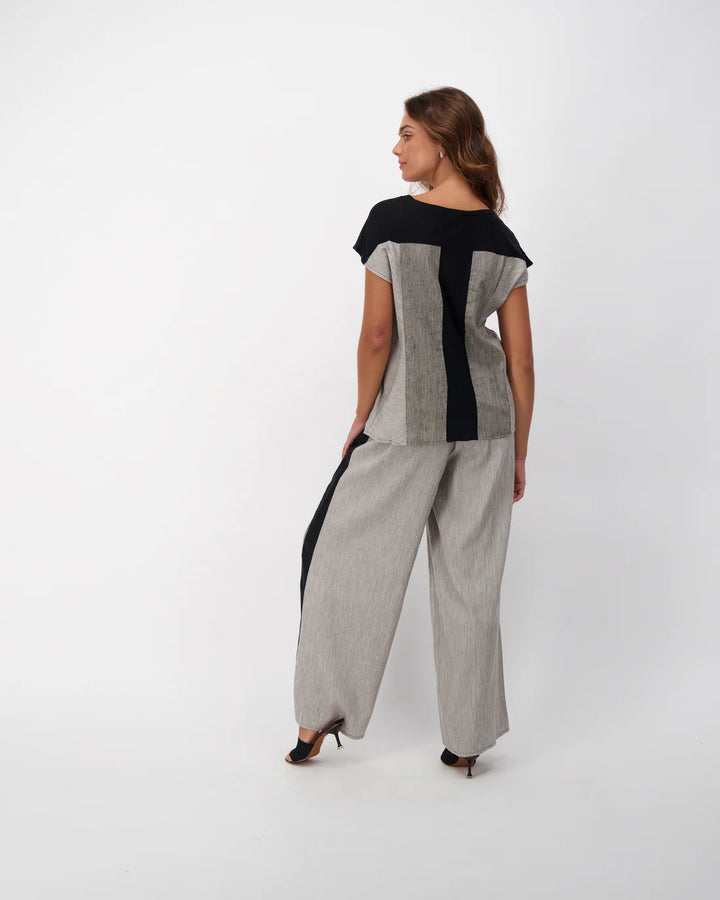 Multi-Media Linen/Cotton Top