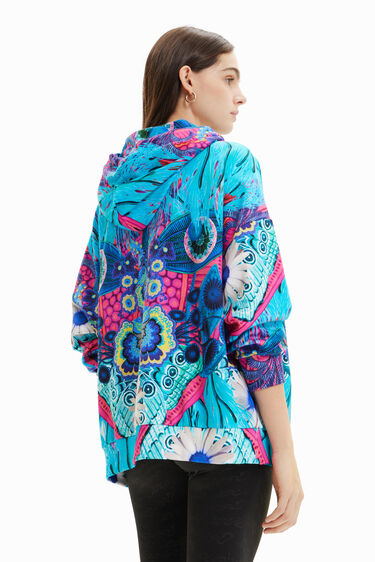 Vibrant All-Over Print Zip Hoodie