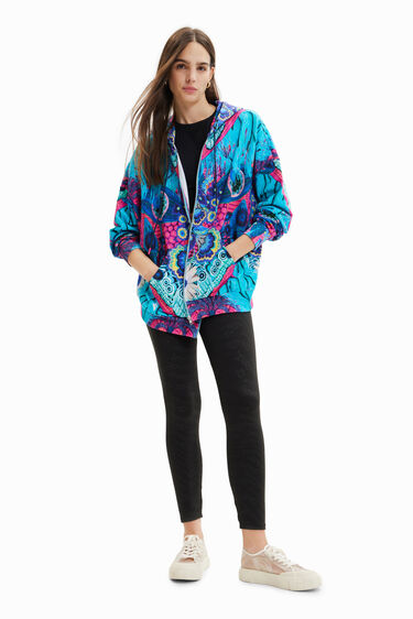 Vibrant All-Over Print Zip Hoodie