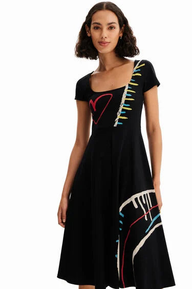 Romantic A-Line Jersey Dress