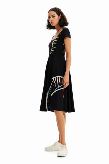 Romantic A-Line Jersey Dress