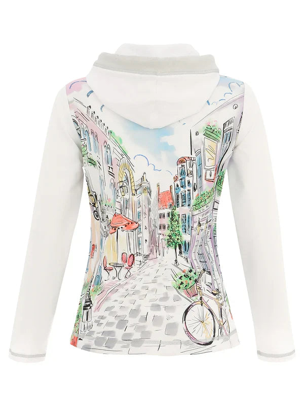 City Print Zip Hooded Jacket