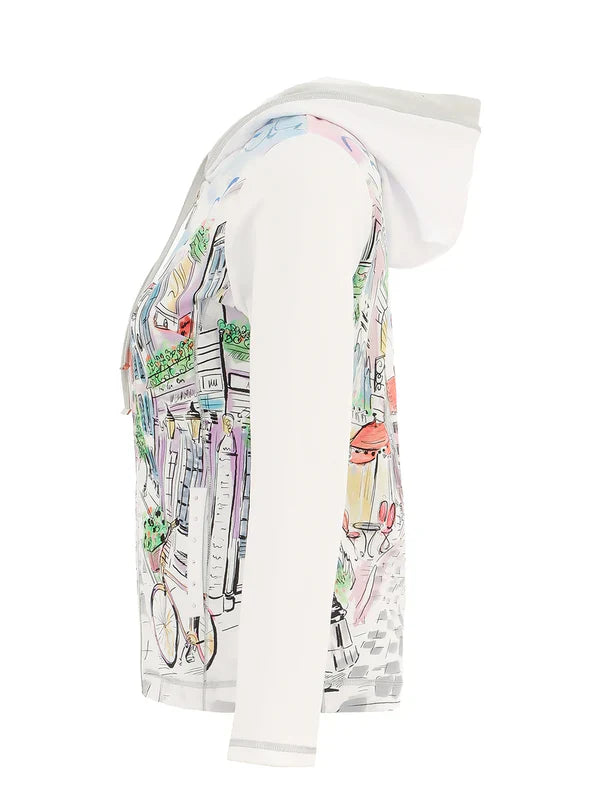 City Print Zip Hooded Jacket
