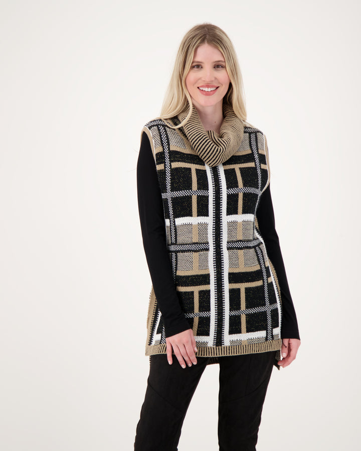 Block Pattern Knit Vest