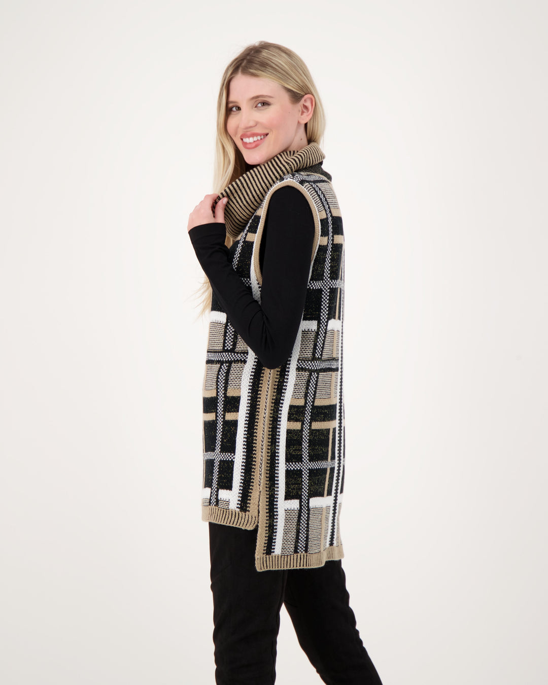 Block Pattern Knit Vest