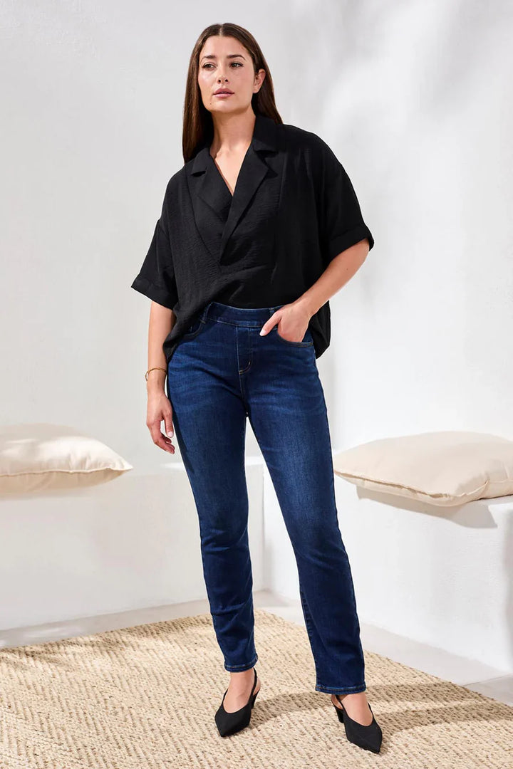 Sophia Curvy Boundless Stretch Denim Pull-On Slim Crop Jeans