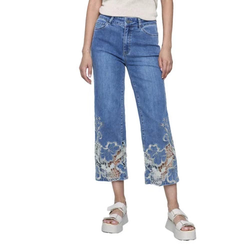 Flare Leg Stretch Jean With Hem Detail