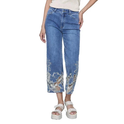 Flare Leg Stretch Jean With Hem Detail