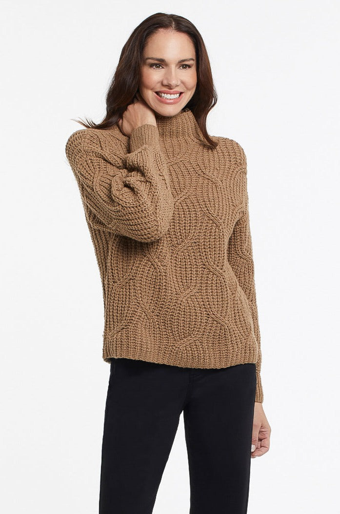 High Neck Boucle Loose Sweater