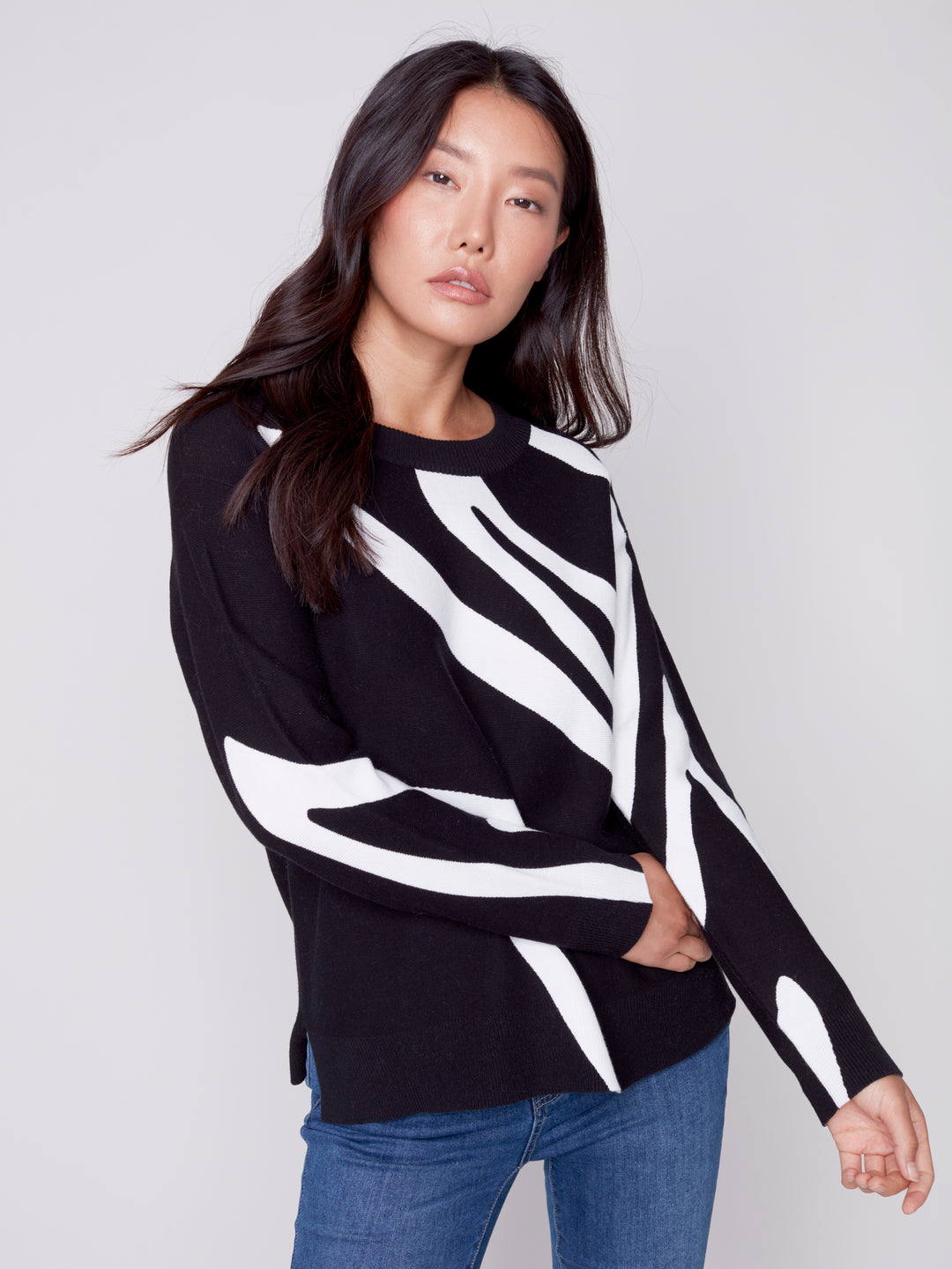 Cotton Knit Long Sleeve Top
