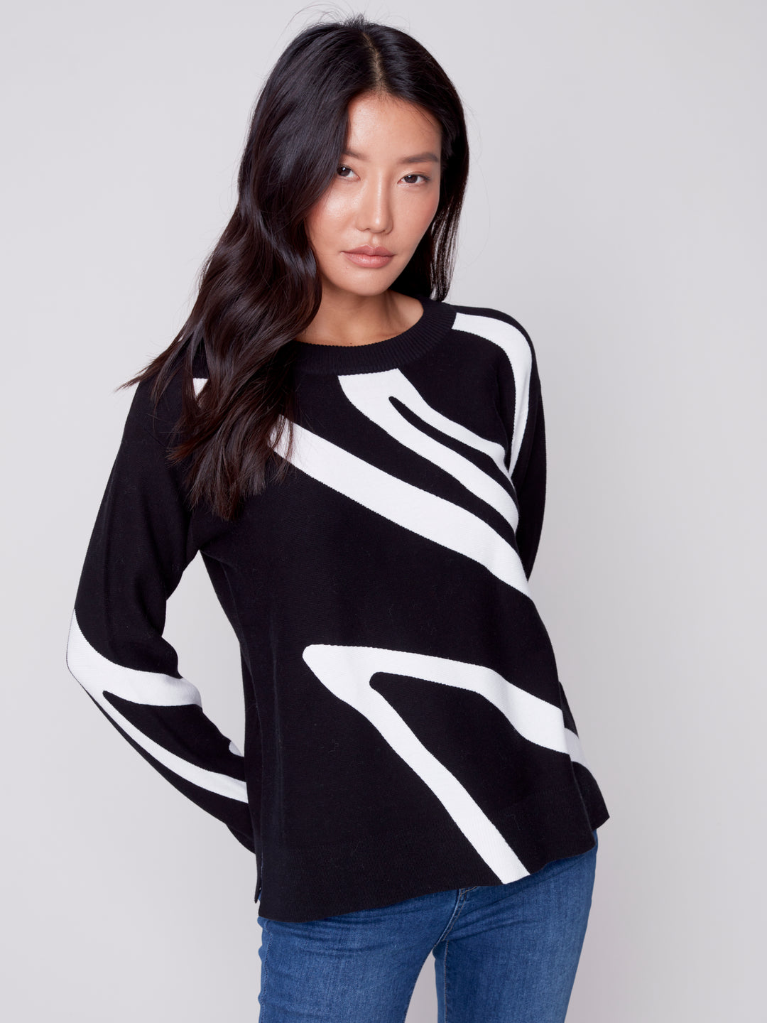 Cotton Knit Long Sleeve Top