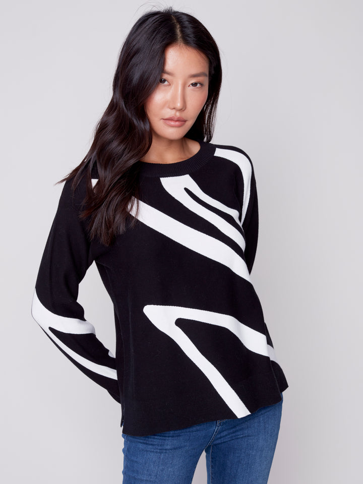 Cotton Knit Long Sleeve Top