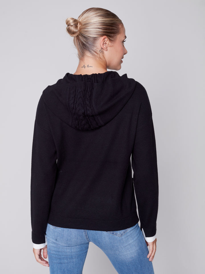 Plush Knit Drawstring Waist Hoodie
