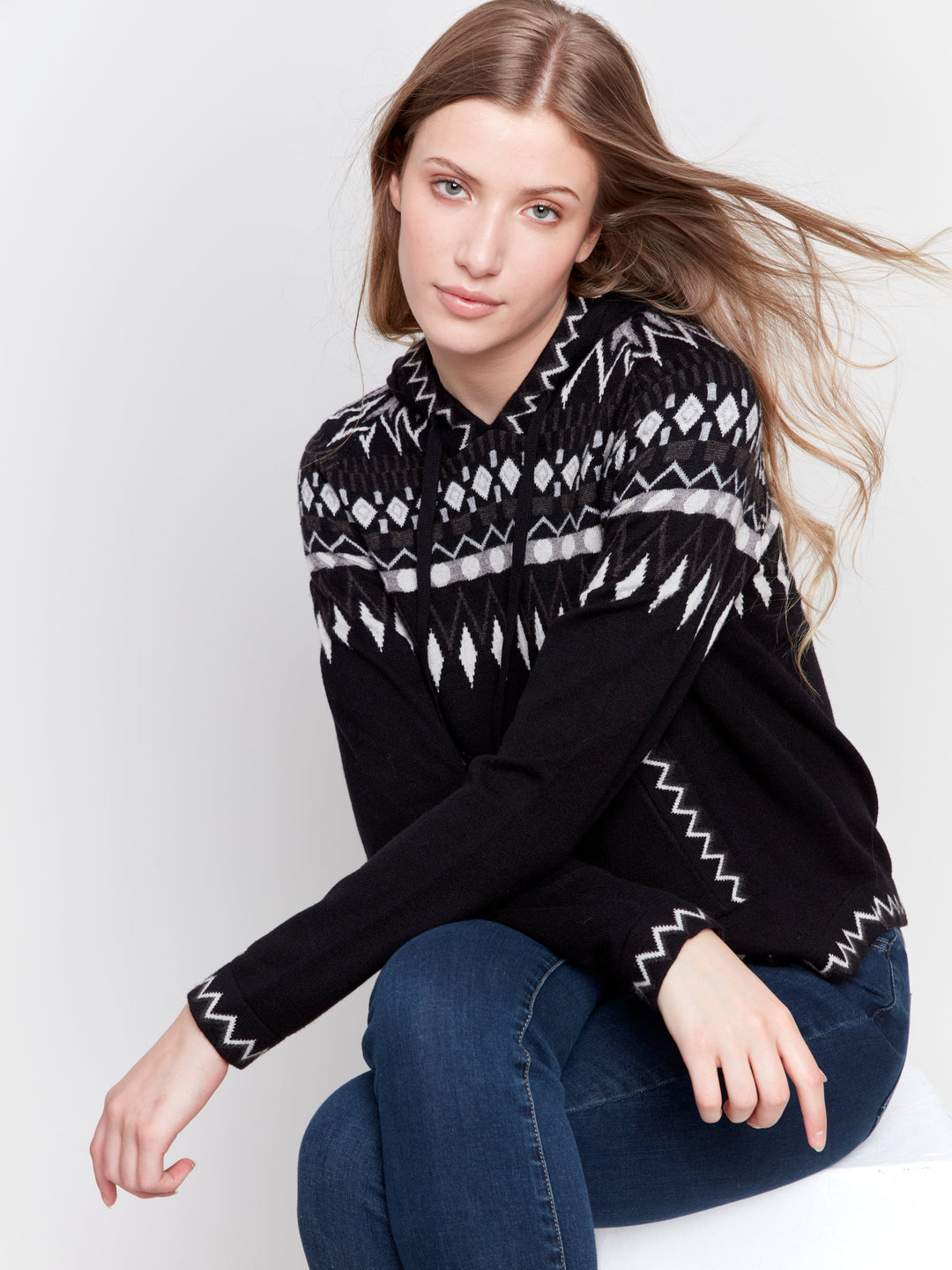 Ski Pattern Raglan Hoodie