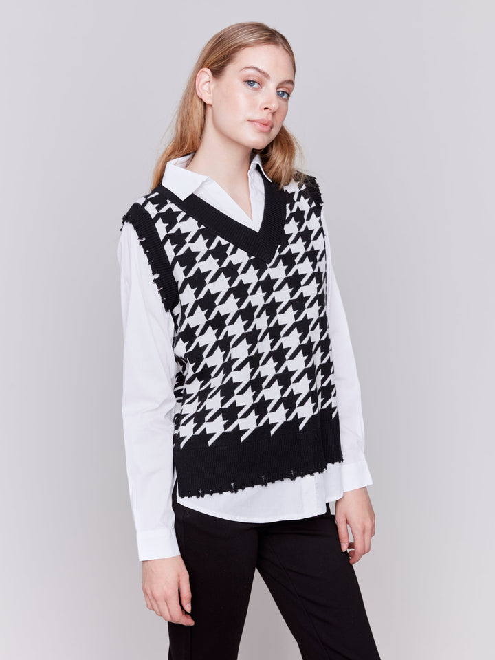Mock Neck Ribbed Fine-Knit Sweater