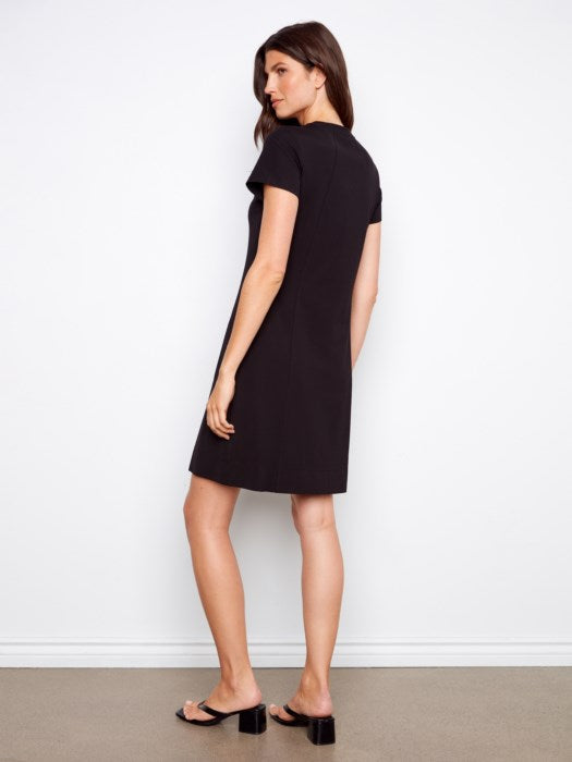 Interlock Knit Knee Length Dress