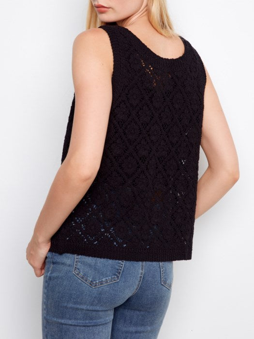Crochet Button Up Sleeveless Vest