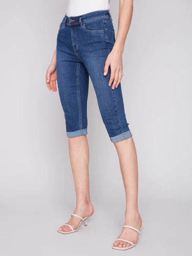Stretch Denim Pedal Pusher