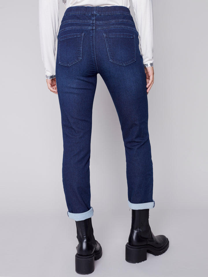 Slim Leg Knit Denim Jean