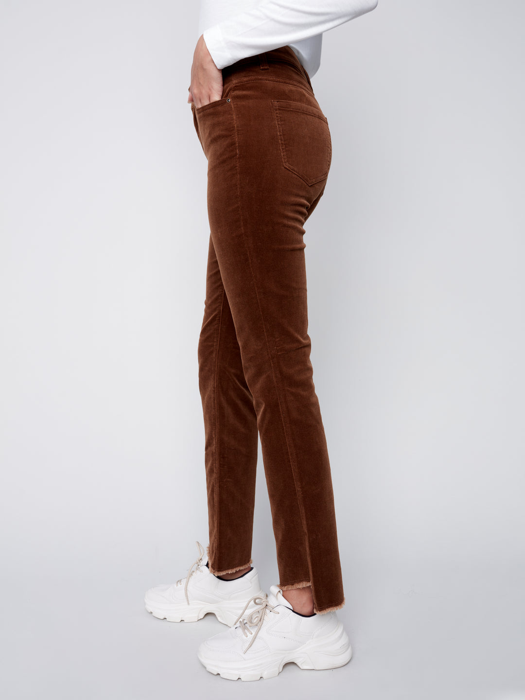 Corduroy Bootcut Pant With Hem Detail
