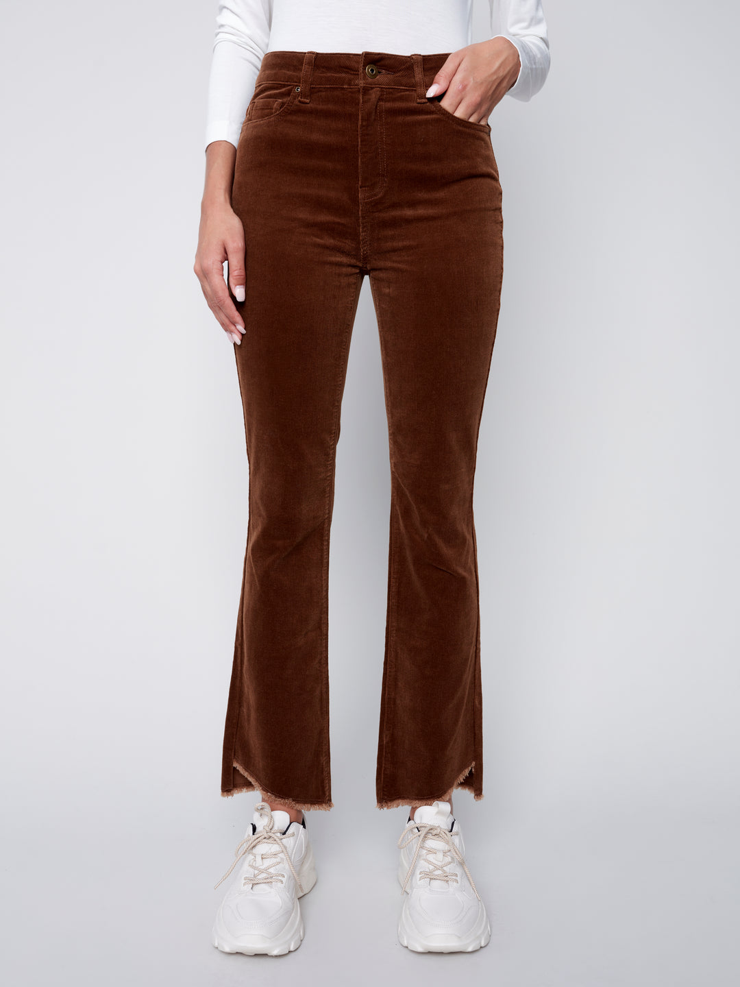 Corduroy Bootcut Pant With Hem Detail