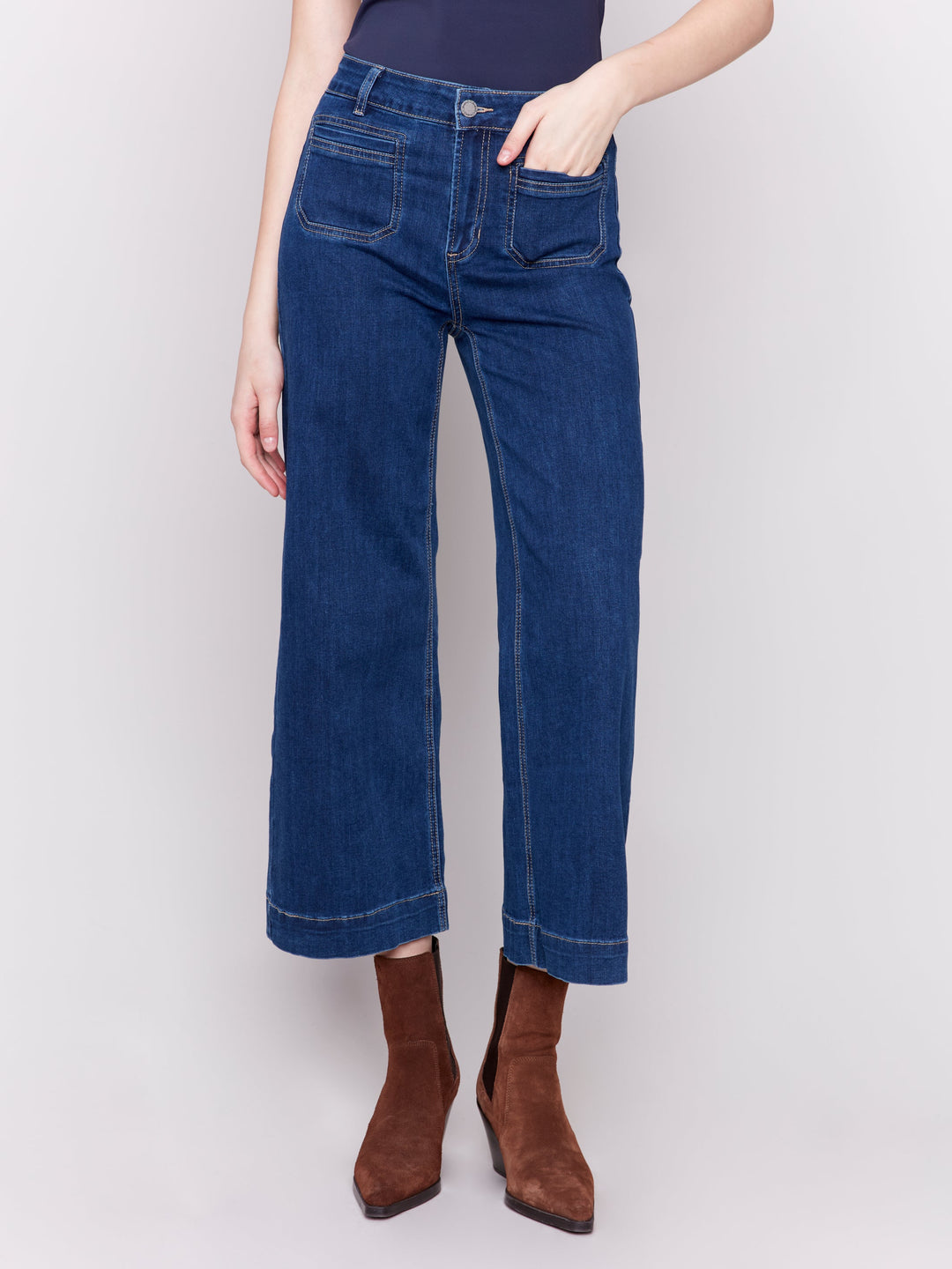 Cropped Flair Front Patch Pocket