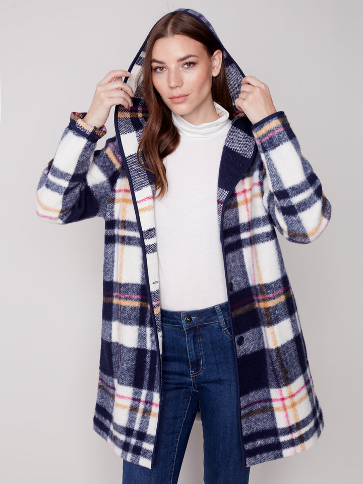 Boiled Wool Plaid Jacket