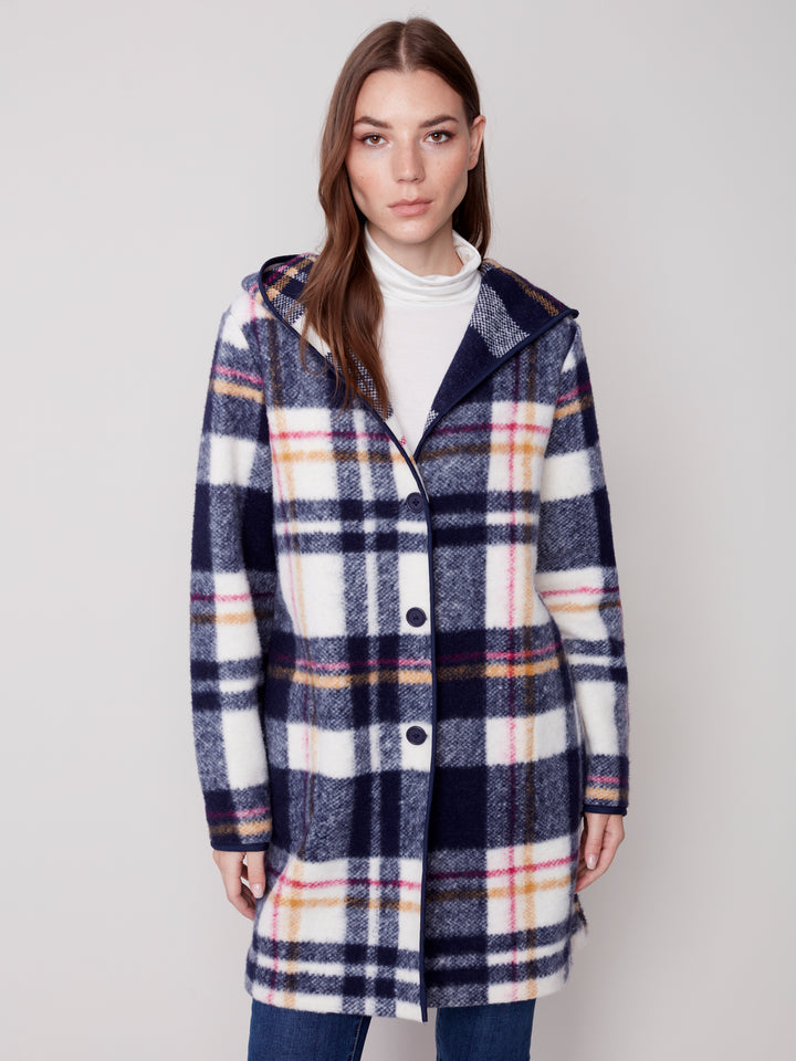 Boiled Wool Plaid Jacket