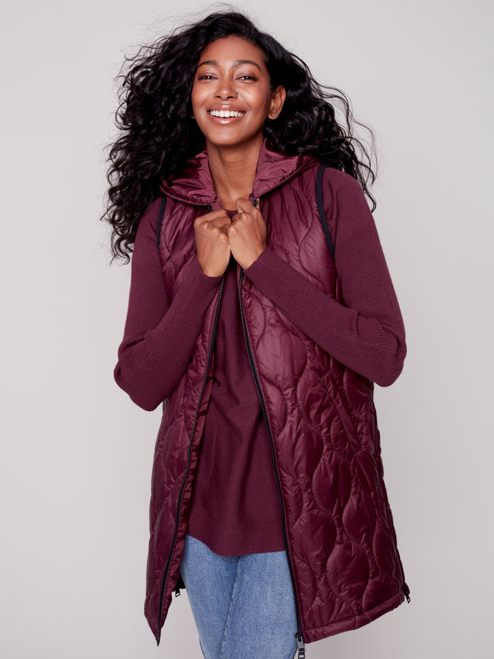 Hooded Quilted Puffer Vest