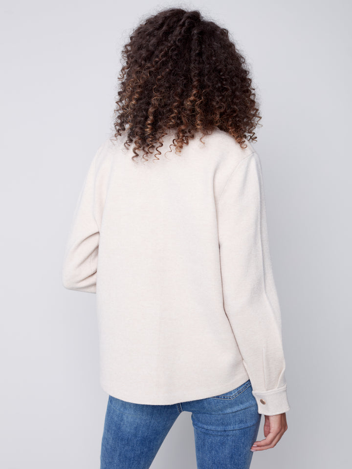 Knit Long Sleeve Button Up Top