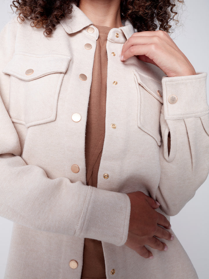 Knit Long Sleeve Button Up Top
