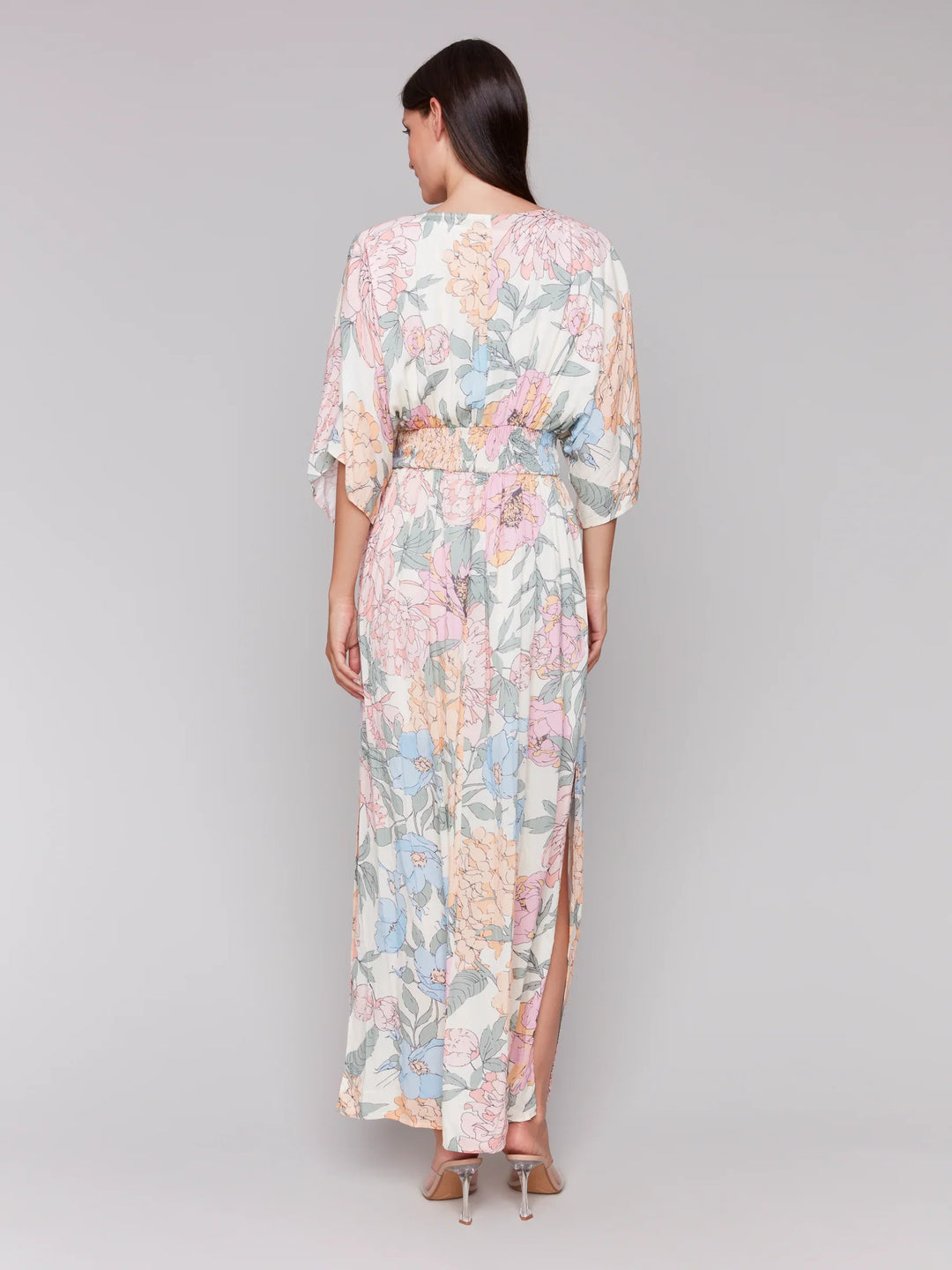 Short Sleeve V-Neck Print Dress