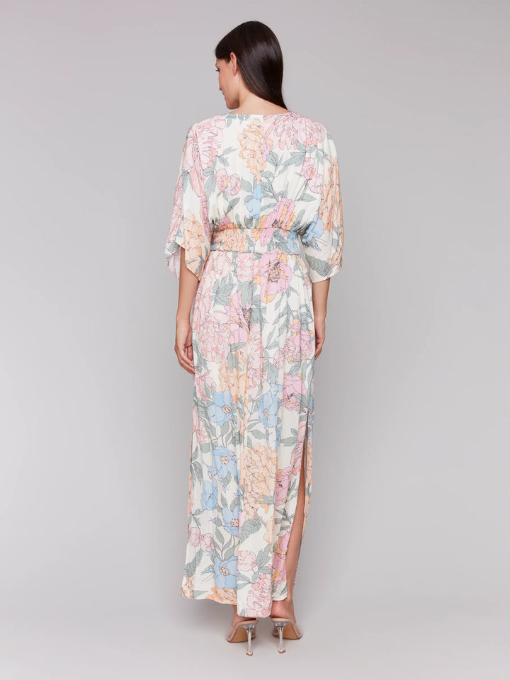 Short Sleeve V-Neck Print Dress