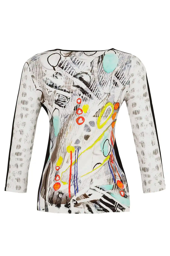 Abstract Print Long Sleeve Top