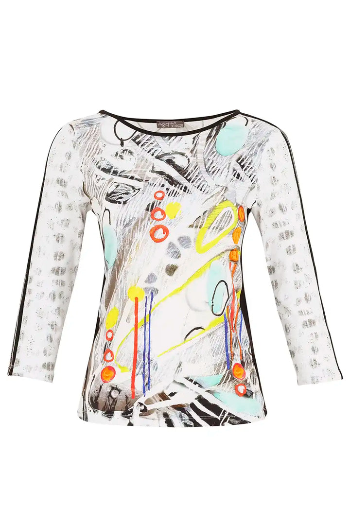 Abstract Print Long Sleeve Top