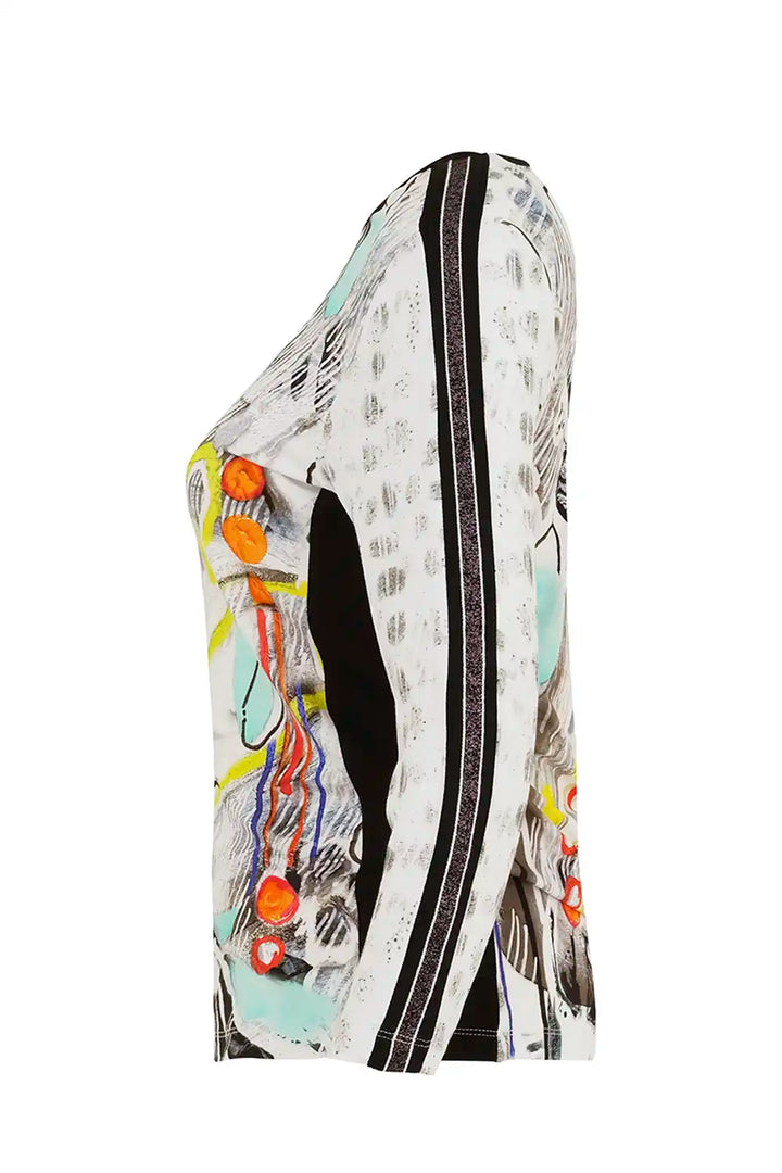 Abstract Print Long Sleeve Top