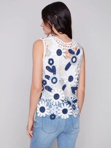 Scallop Hem Sleeveless Top