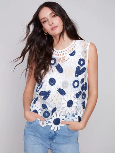 Scallop Hem Sleeveless Top