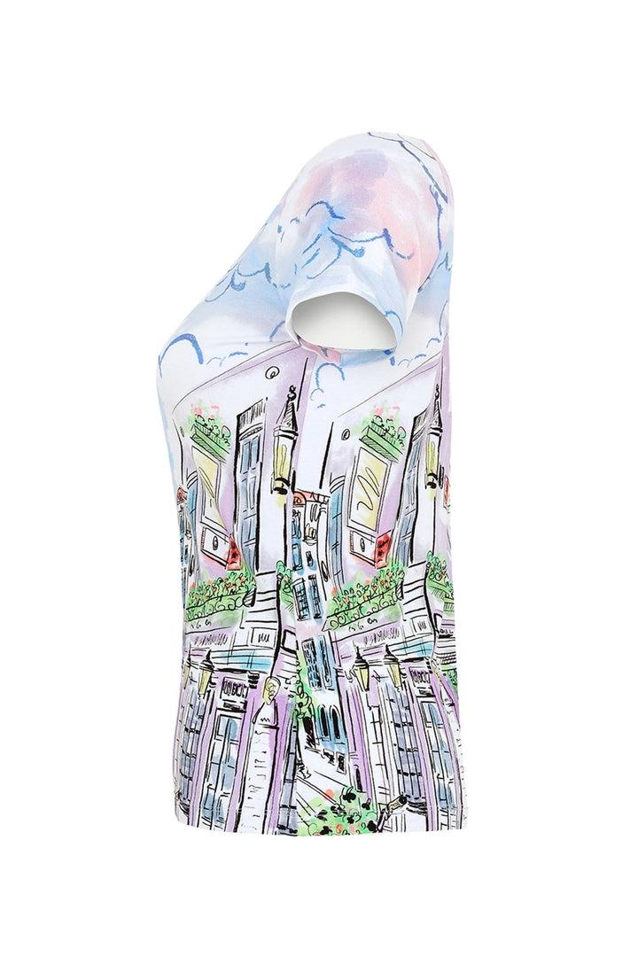 City Print Short Sleeve Top