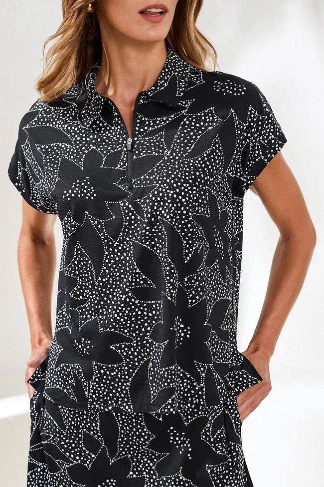 UPF 50+ High Performance Dolman Zip-Front Sport Top