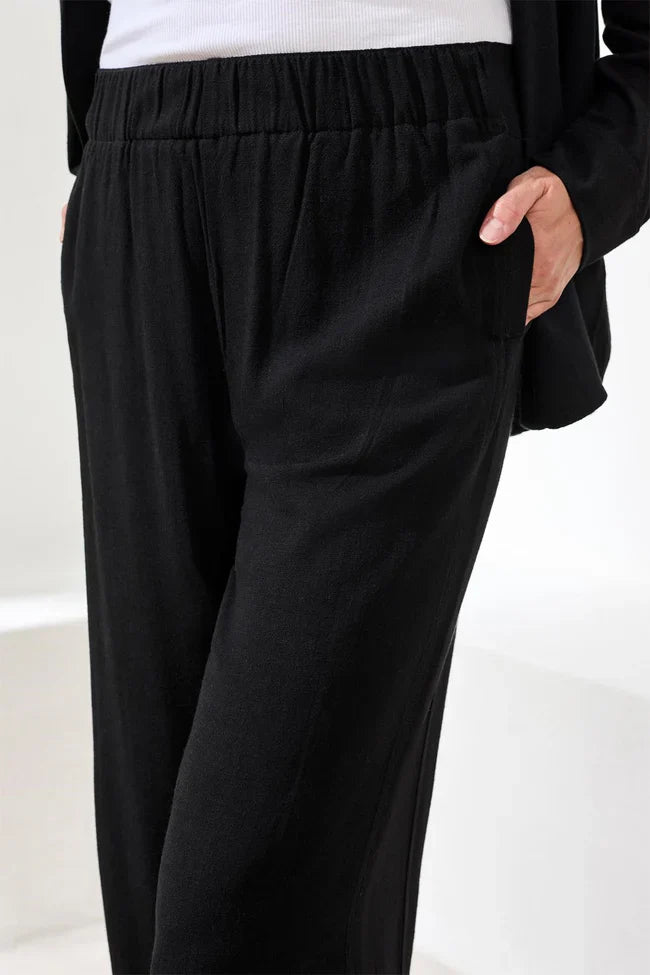 Flowy Linen Wide Leg Ankle Pant