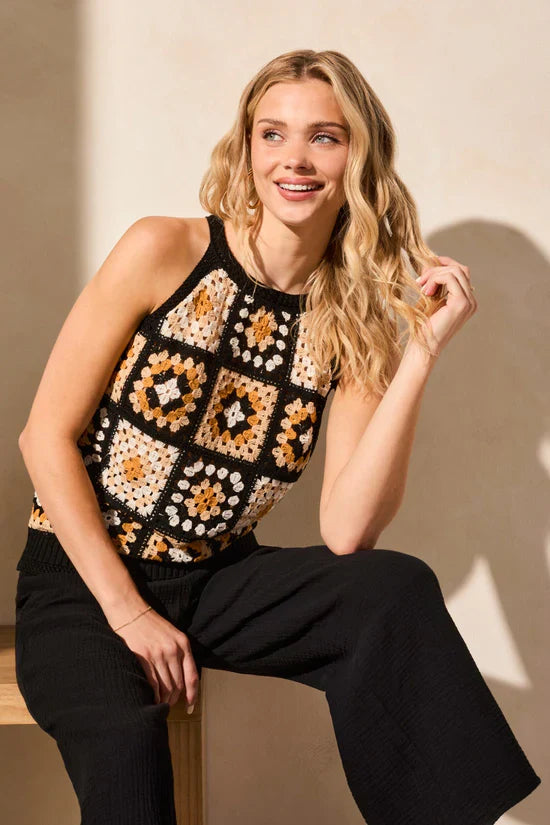 Crochet Halter Sweater Tank Top