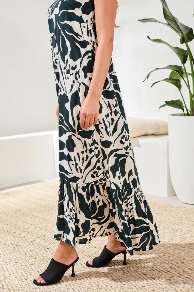 Maxi Dress With Smocking & Frill