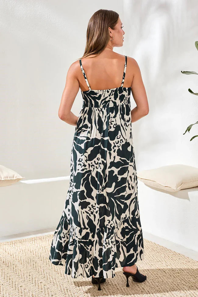 Maxi Dress With Smocking & Frill