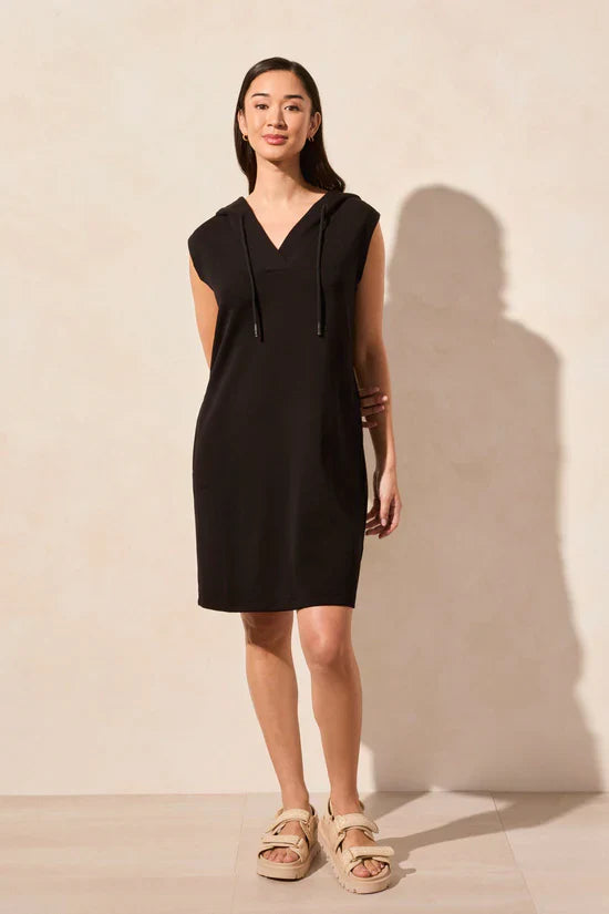 Sleeveless Hooded Dress With Pockets