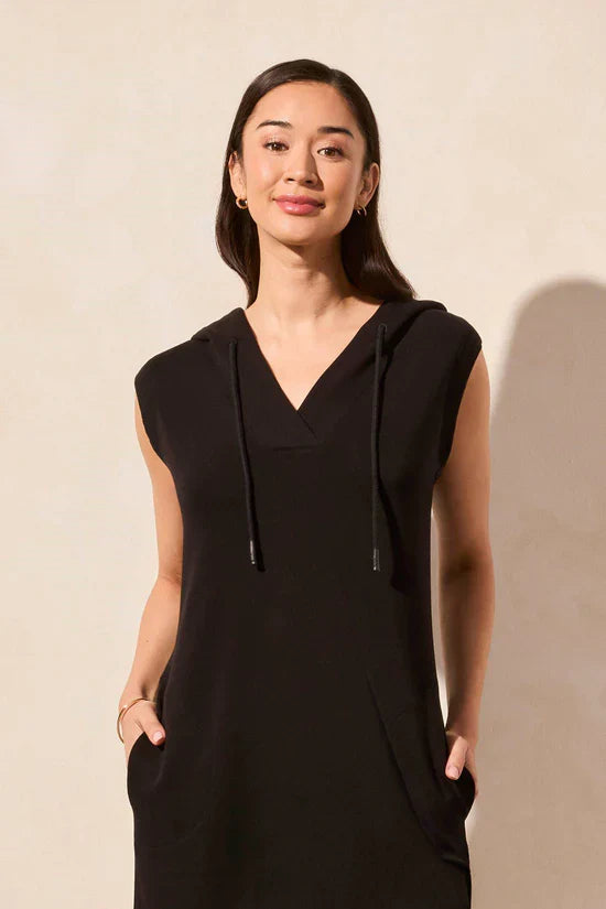 Sleeveless Hooded Dress With Pockets