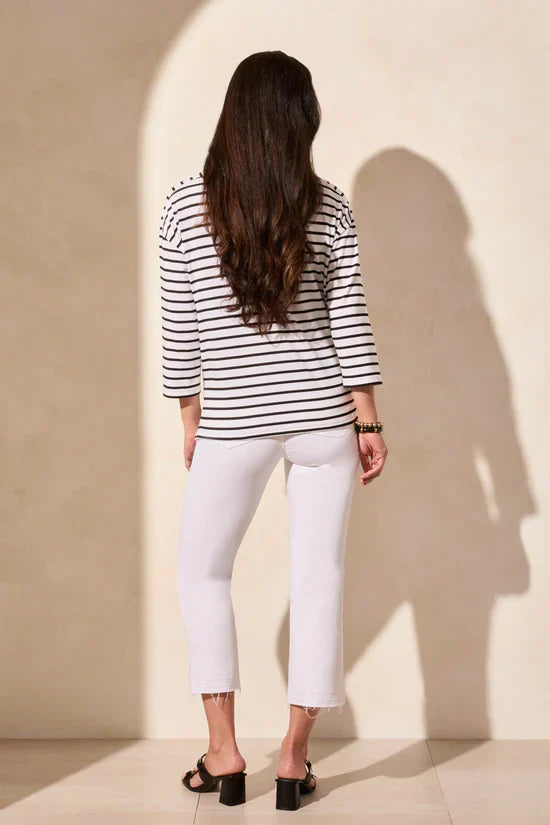 3/4 Sleeve Boatneck Top